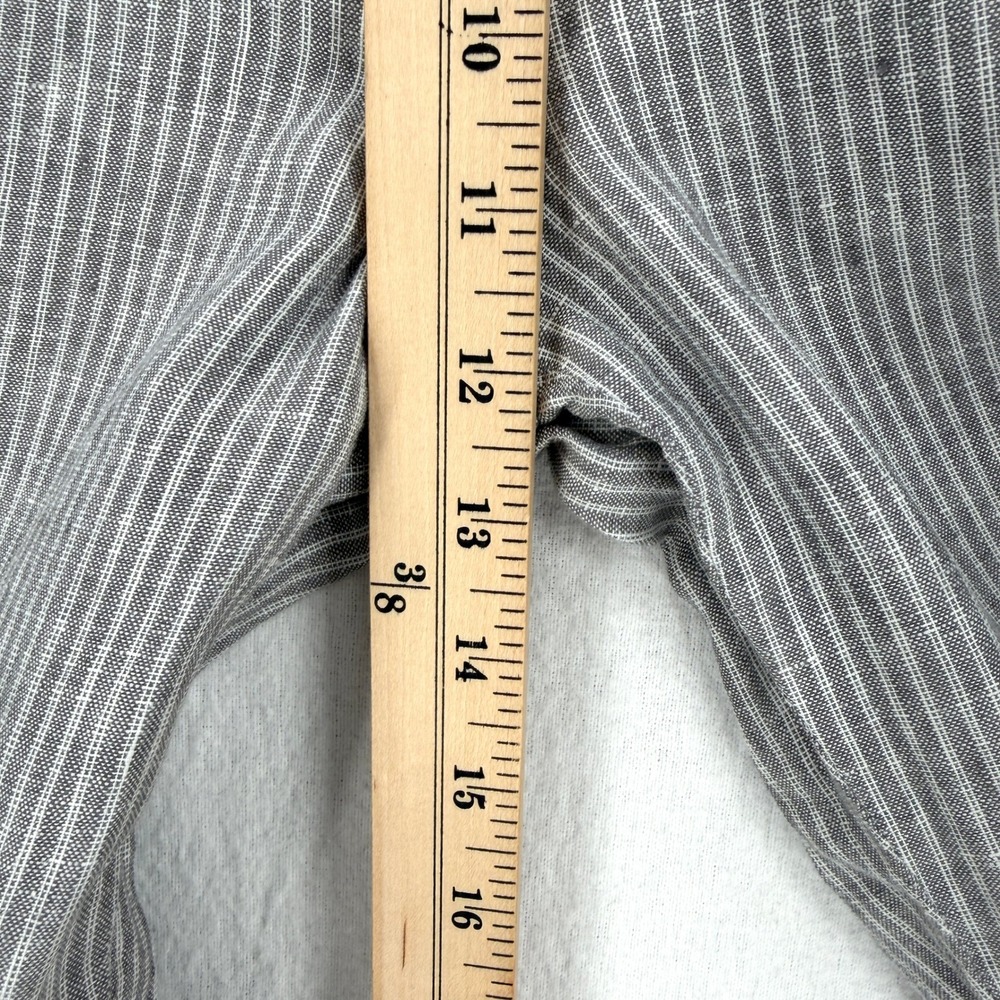 Everlane Jumpsuit Women 2 Gray Striped Linen Sleeveless Belted Wide Leg - Picture 15 of 16